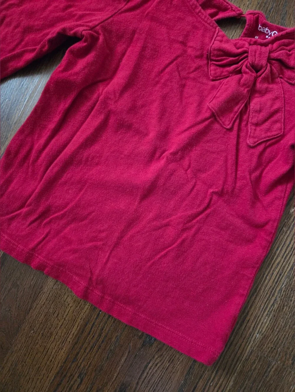 BabyGap Girls 5T Red Bow Long-Sleeve Tee